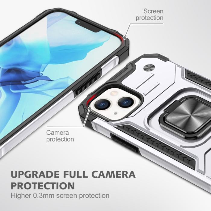 Bild 5,  iPhone 14 Pro Skal Shockproof Hybrid Ring Silver