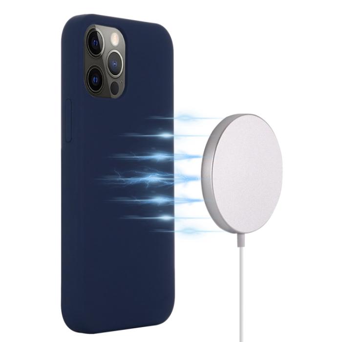 Bild 3,  iPhone 15 Pro Max Skal MagSafe Silikon Mörk Blå