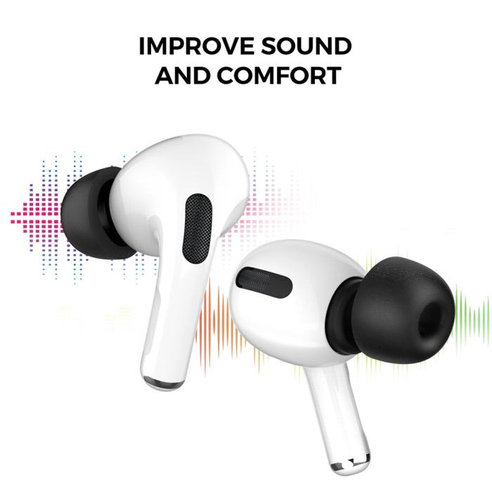 Bild 4, AHASTYLE AHASTYLE 3-PACK AirPods Pro 2/1 Öronpluggar Silikon Svart