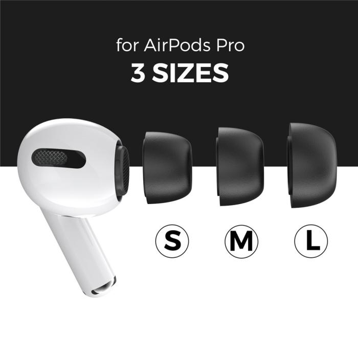 Bild 6, AHASTYLE AHASTYLE 3-PACK AirPods Pro 2/1 Öronpluggar Silikon Svart