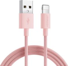 JOYROOM Joyroom 1m 2.4A Lightning Laddningskabel Rosa