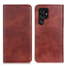KHAZNEH KHAZNEH Galaxy S23 Ultra Flip Fodral Split L&auml;der Brun
