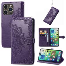  iPhone 15 Pro Fodral Mandala L&auml;der Lila