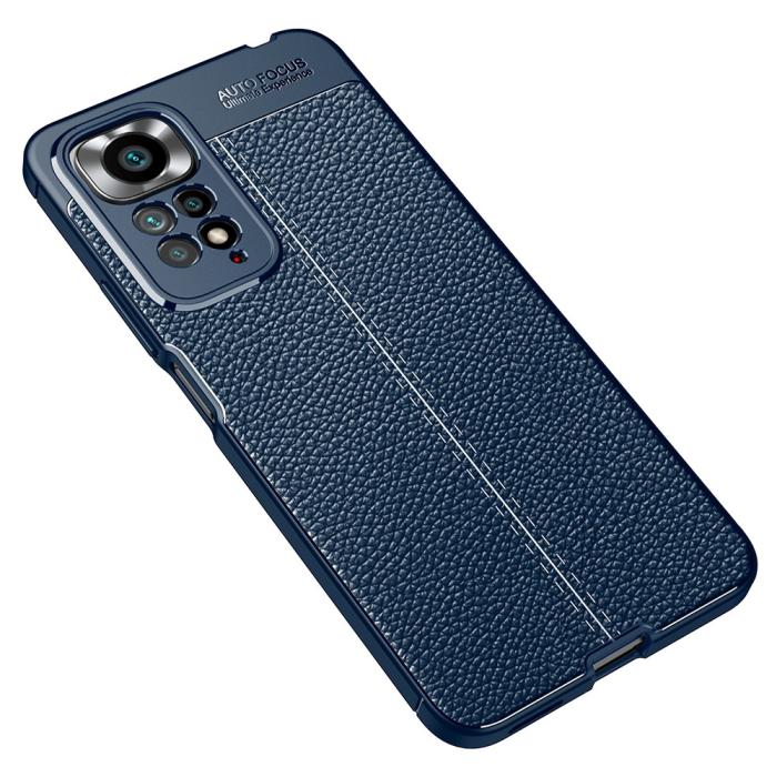 Bild 2,  Xiaomi Redmi Note 11 Pro 5G Skal Litchi Textur Blå