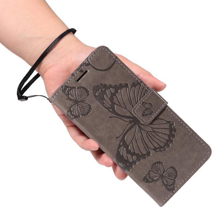 Bild 5,  Xiaomi 17T Fodral Läder Fjärilar Grå