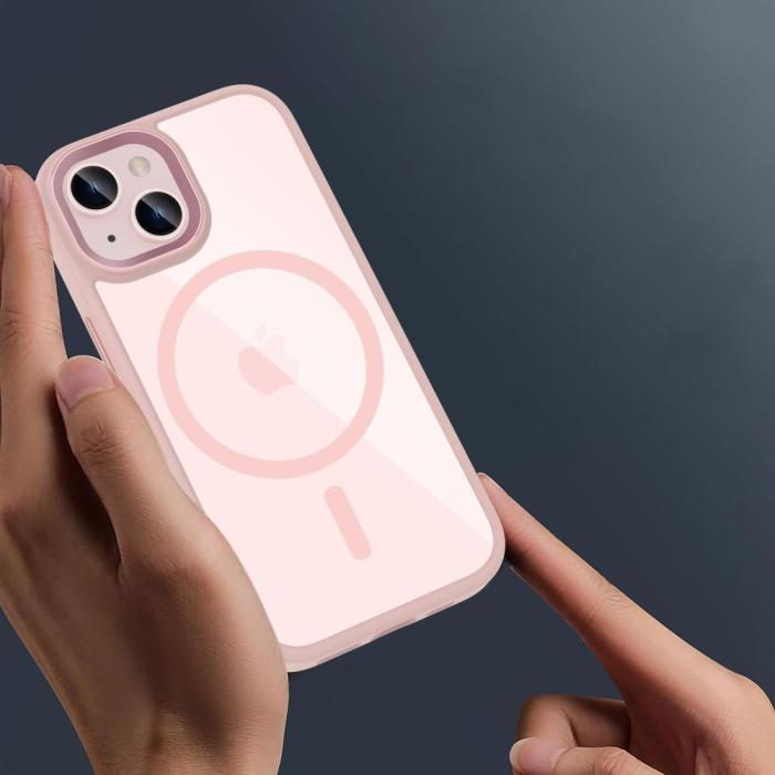 Bild 2, Tech-Protect Tech-Protect iPhone 15 Skal MagSafe MagMat Rosa/Transparent