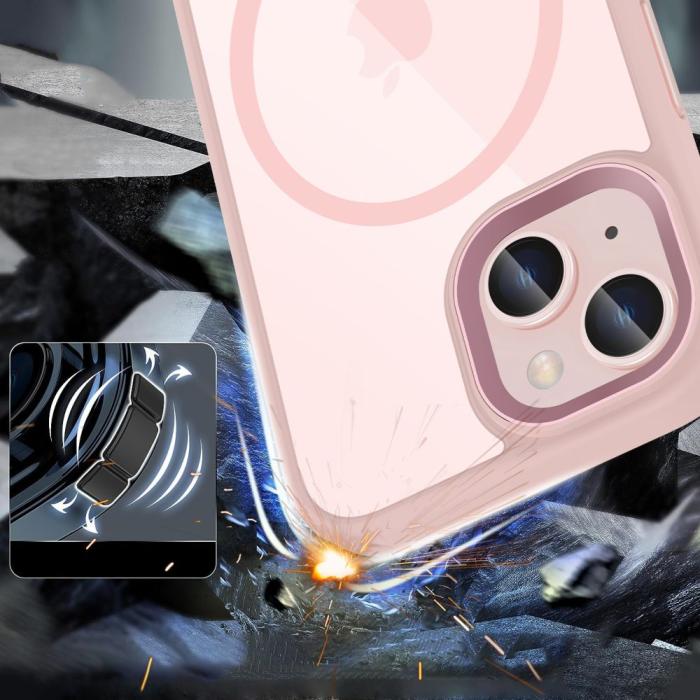 Bild 4, Tech-Protect Tech-Protect iPhone 15 Skal MagSafe MagMat Rosa/Transparent