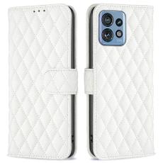  Motorola Edge 40 Pro 5G Fodral Diamond L&auml;der Vit