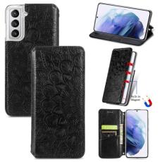  Samsung Galaxy S22 Fodral Mandala Flip L&auml;der Svart