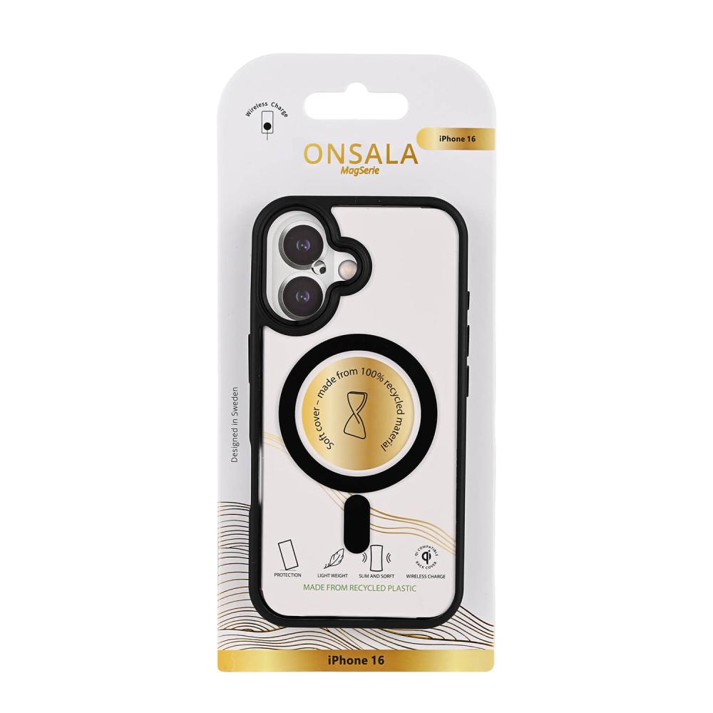Onsala Onsala iPhone 16 Mobilskal Bumper MagSafe Svart/Transparent