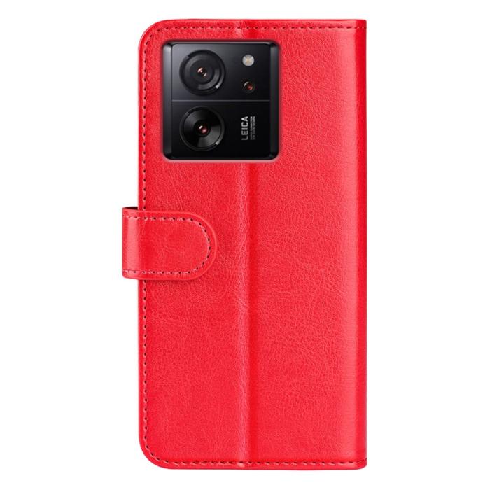 Bild 6,  Xiaomi 13T / 13T Pro Fodral Crazy Horse Läder Röd