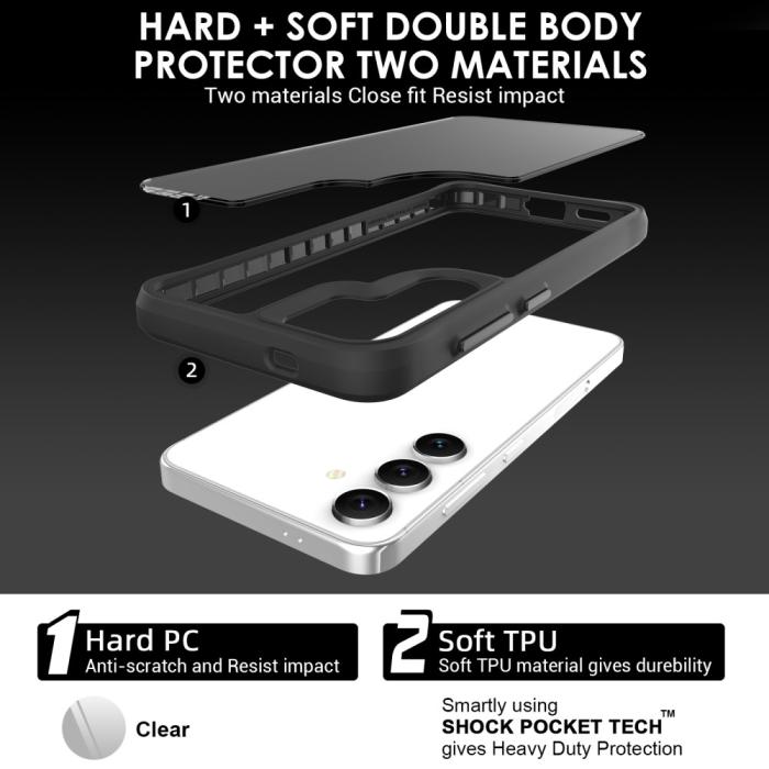 Bild 5,  Samsung Galaxy S25 Skal Hybrid Transparent / Svart