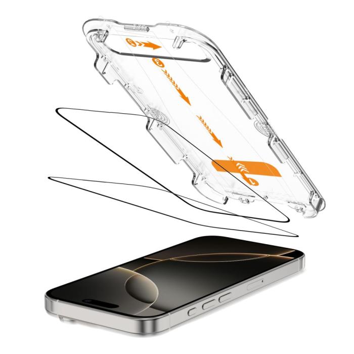 Bild 2, Tech-Protect Tech-Protect iPhone 16 Pro 2-PACK Skärmskydd QuickSet+ Härdat Glas