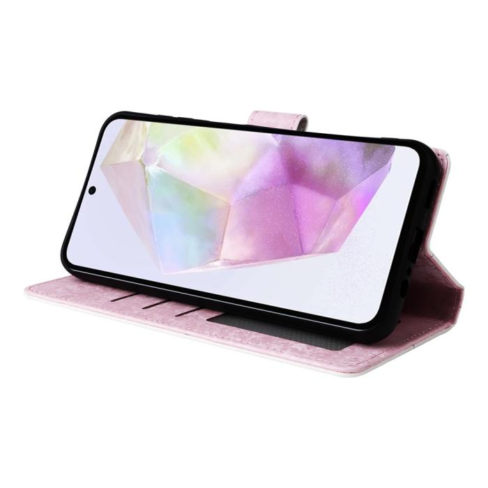 Bild 3,  Samsung Galaxy A17 Fodral RFID Läder Fjärilar / Blommor