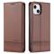 AZNS AZNS iPhone 15 Plus Fodral Flip Läder Brun