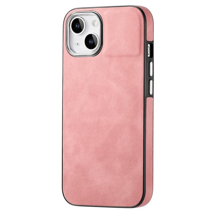 Bild 2,  iPhone 15 Plus Skal Läderbelagt Skin Touch Rosa