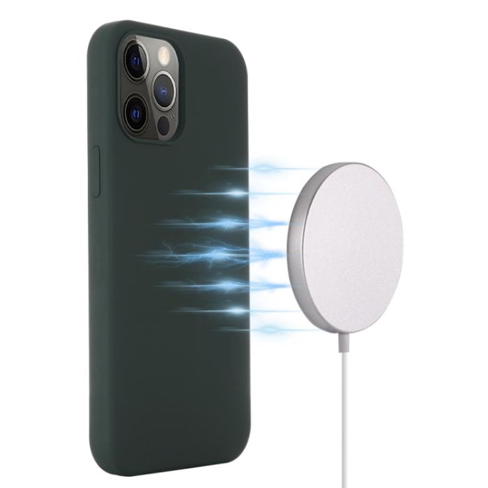 Bild 3,  iPhone 15 Pro Max Skal MagSafe Silikon Mörk Grön
