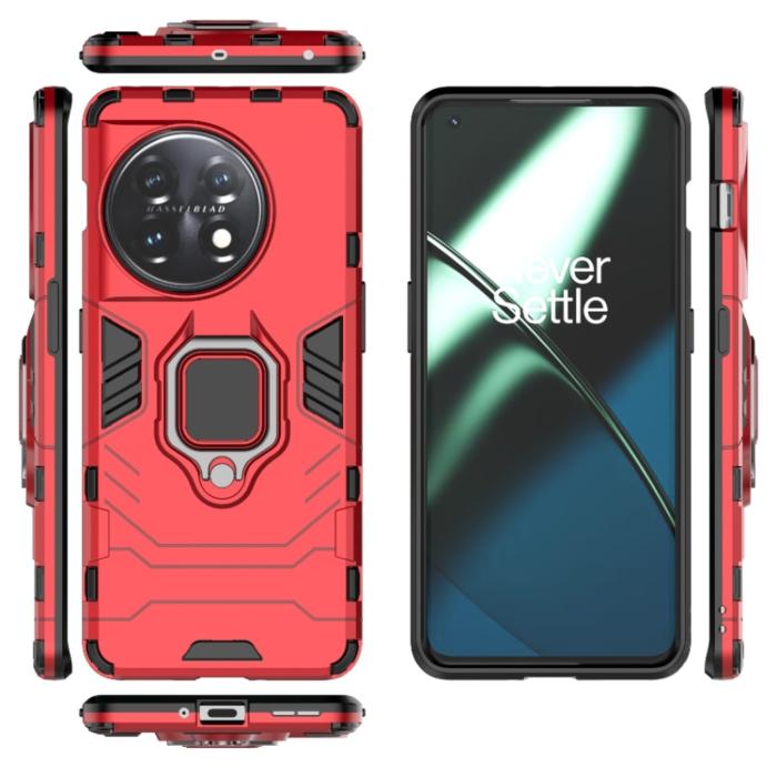Bild 2,  OnePlus 11 5G Skal Ring Hybrid Armor Röd