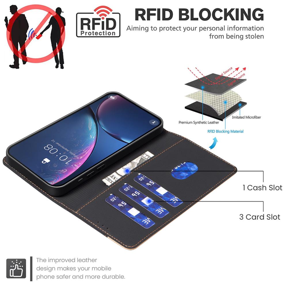 BINFEN BINFEN iPhone Air Fodral RFID Splicing Color Svart