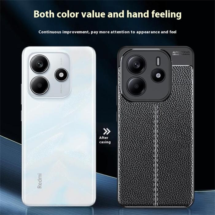 Bild 3,  Xiaomi Redmi Note 14 5G Skal Litchi Textur Svart