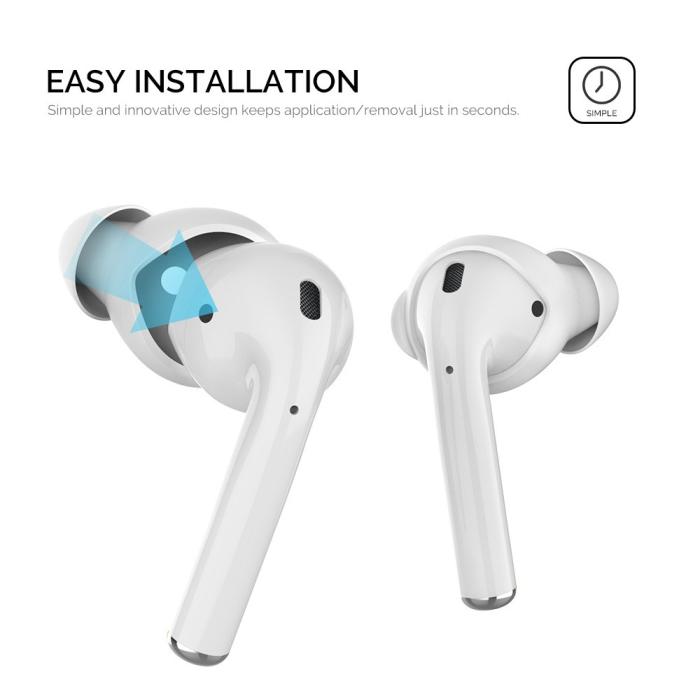 Bild 4, AHASTYLE AHASTYLE AirPods 2/1 3-PACK Öronpluggar Silikon Storlek L Vit