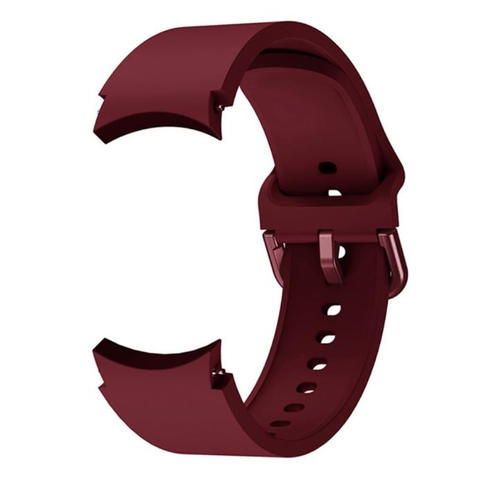 Bild 2,  Silikon Armband För Galaxy Watch 4/5/5 Pro/6/7/FE Vinröd