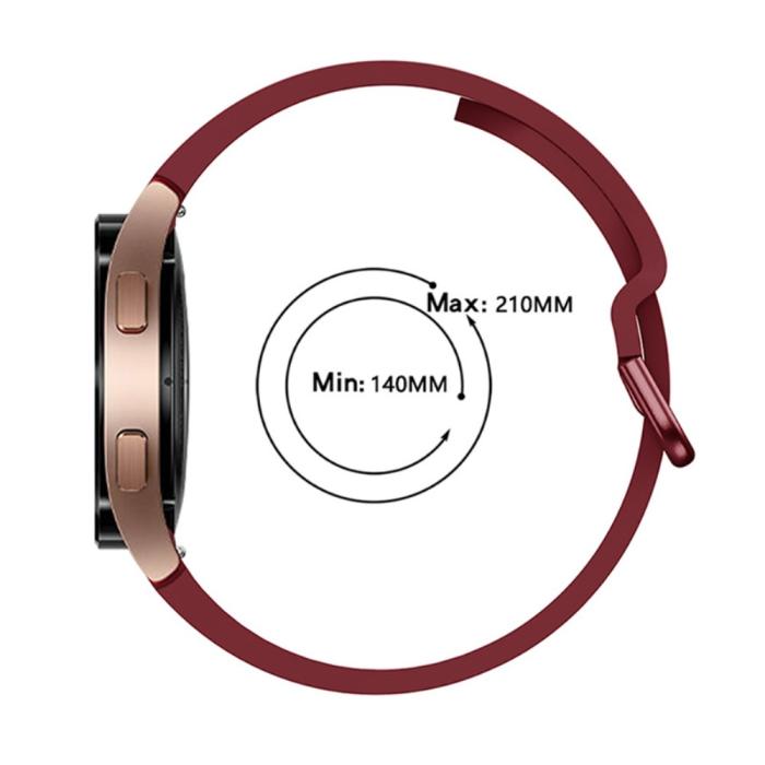 Bild 5,  Silikon Armband För Galaxy Watch 4/5/5 Pro/6/7/FE Vinröd