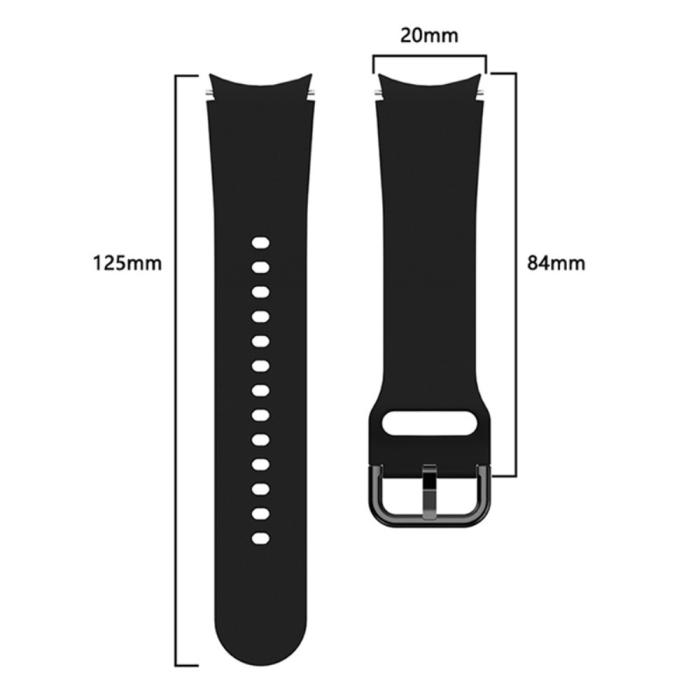 Bild 4,  Silikon Armband För Galaxy Watch 4/5/5 Pro/6/7/FE Svart