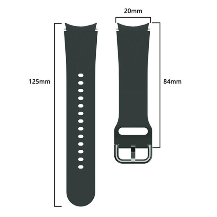 Bild 4,  Silikon Armband För Galaxy Watch 4/5/5 Pro/6/7/FE Mörk Grön