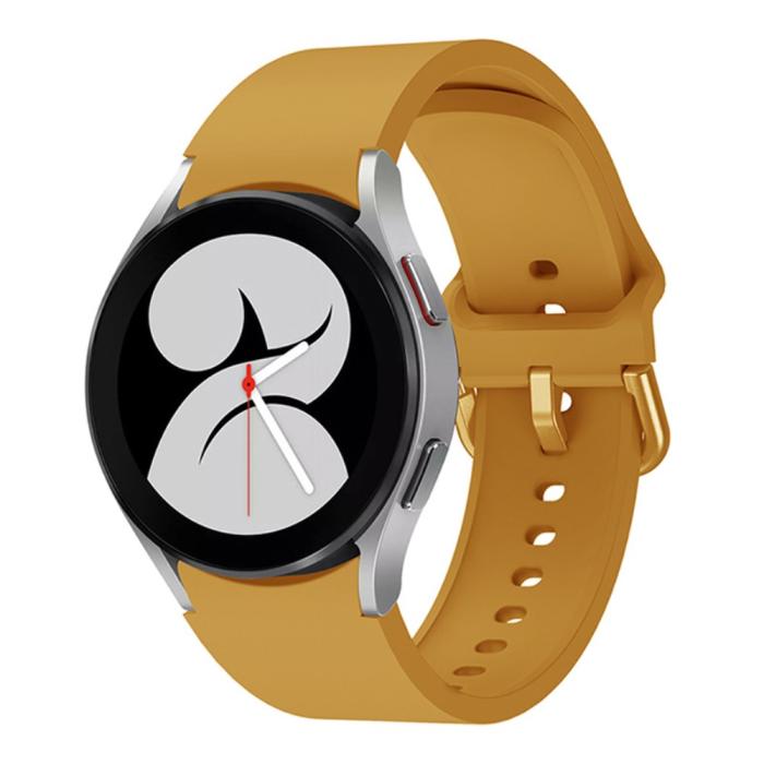 Bild 3,  Silikon Armband För Galaxy Watch 4/5/5 Pro/6/7/FE Gul