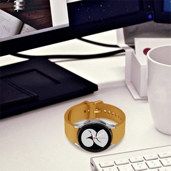 Bild 6,  Silikon Armband För Galaxy Watch 4/5/5 Pro/6/7/FE Gul