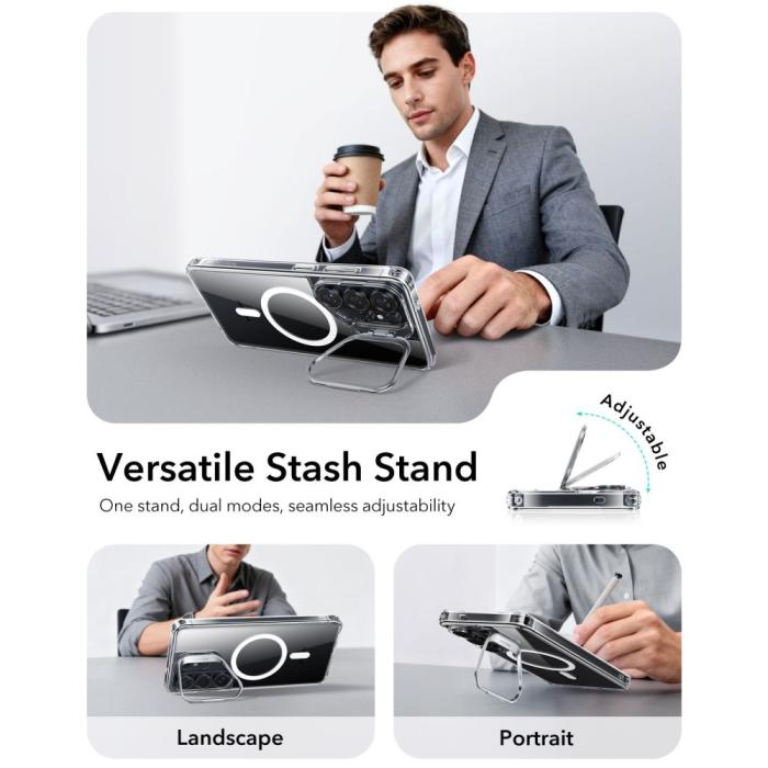 Bild 5, ESR ESR Galaxy S26 Ultra Skal MagSafe Classic Hybrid Kickstand Transparent