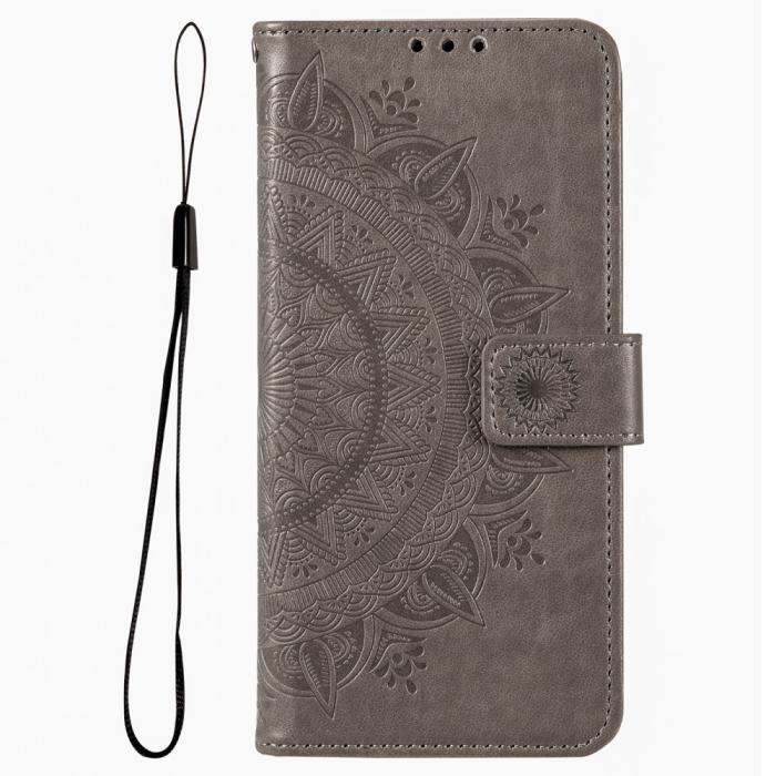 Bild 4,  Motorola Moto G54 5G Fodral Mandala Läder Grå