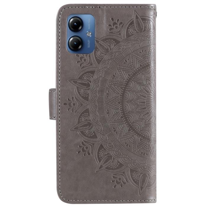 Bild 5,  Motorola Moto G54 5G Fodral Mandala Läder Grå