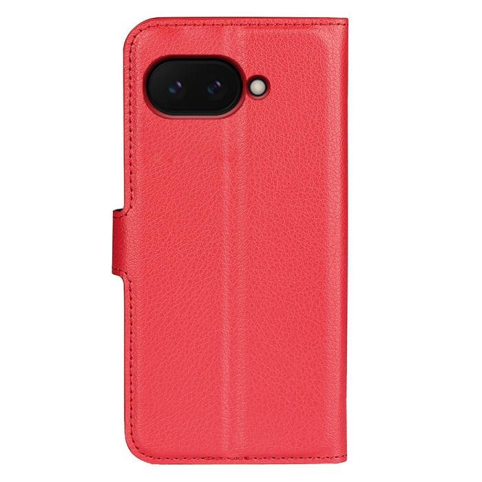 Bild 6,  Google Pixel 9a Fodral Litchi Läder Röd