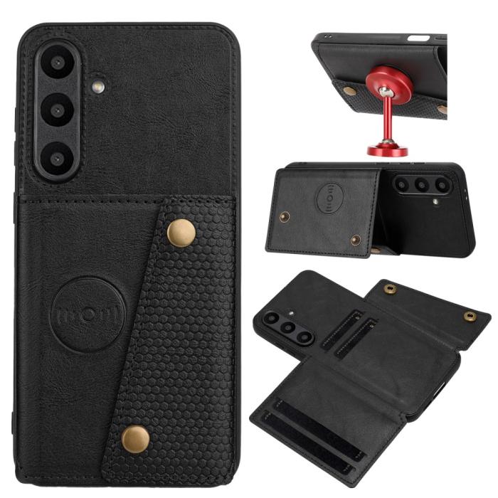 Bild 5,  Galaxy A56 5G/A36 5G Skal Läder Med Kortfack Och Magnet