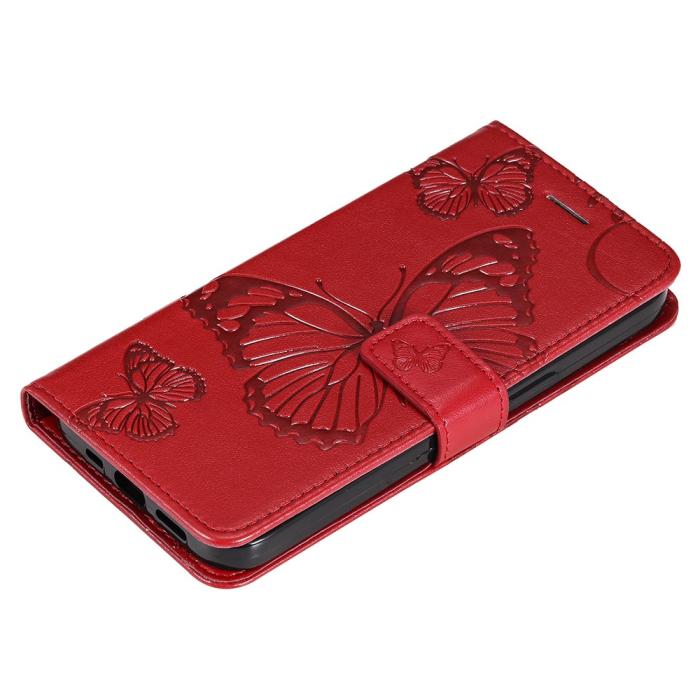 Bild 5,  Samsung Galaxy S23 FE Fodral Tryckta Fjärilar Röd
