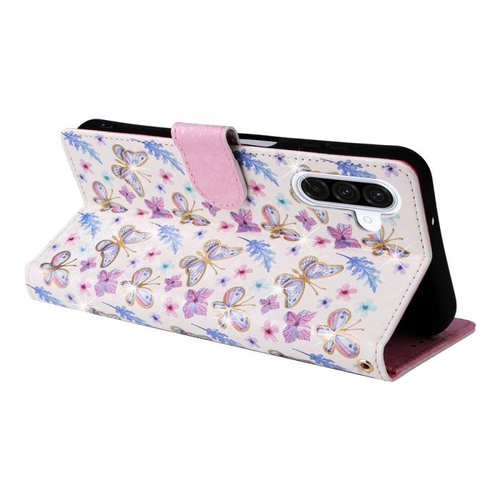 Bild 4,  Samsung Galaxy A17 Fodral RFID Läder Fjärilar / Blommor