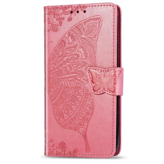 Bild 3,  Xiaomi Redmi 9C Fodral Butterfly Rosa