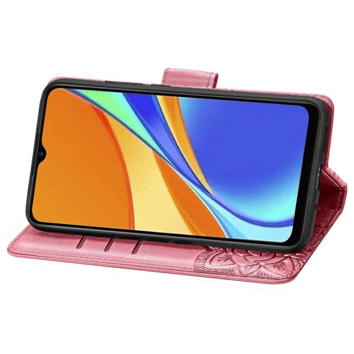 Bild 6,  Xiaomi Redmi 9C Fodral Butterfly Rosa