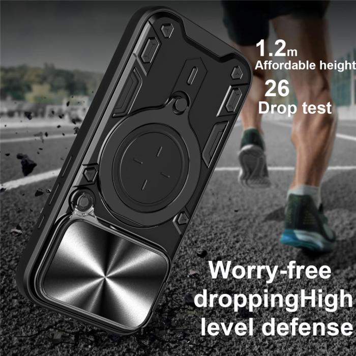 Bild 2,  iPhone 17 Pro Skal CamShield Kickstand Hybrid Svart