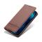AZNS AZNS iPhone 15 Plus Fodral Flip Läder Brun