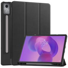  Lenovo Idea Tab Pro Fodral Tri-Fold L&auml;der Svart