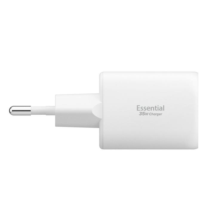 Bild 3, Spigen Spigen 35W Väggladdare USB-C / USB-A Essential Vit