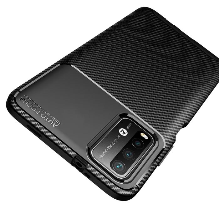Bild 2,  Xiaomi Redmi 9T - Kolfiber Textur Skal - Svart