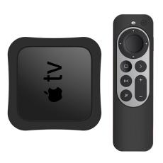  Apple TV 4K 2021 Silikonskal F&ouml;r Kontroll  Box - Svart