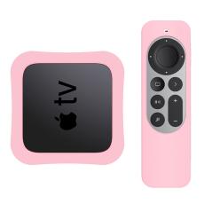  Apple TV 4K 2021 Silikonskal F&ouml;r Kontroll  Box - Ljus Rosa
