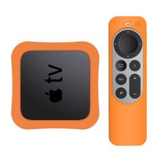  Apple TV 4K 2021 Silikonskal F&ouml;r Kontroll  Box - Orange