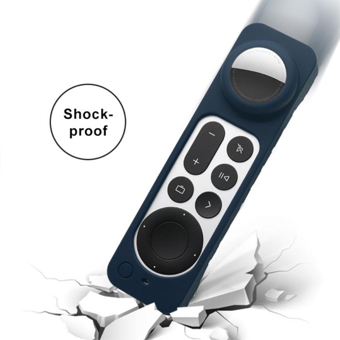 Bild 2,  Apple TV 4K (2021) 2in1 Silikonskal Med Plats För AirTag - Svart
