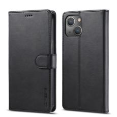 LC.IMEEKE LC.IMEEKE iPhone 14 Plus Fodral L&auml;der Svart